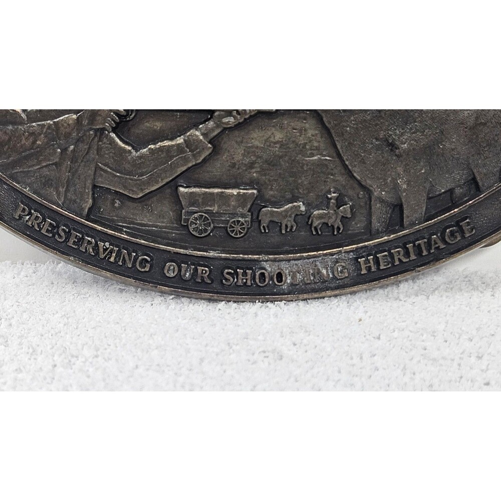 NRA Whittington Center Belt Buckle Mens Silver 1973-1988 Elk Deer Hunter USA - Picture 8 of 9